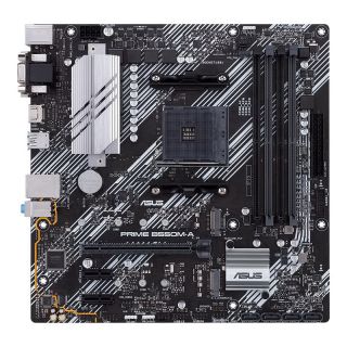 ASUS Prime B550M-A AMD AM4 mATX Motherboard | PCIe 4.0 Dual M.2 | 1 GB Ethernet | HDMI | D-Sub | DVI | SATA 6 Gbp/s | USB 3.2 Gen 2 | Aura Sync RGB Headers