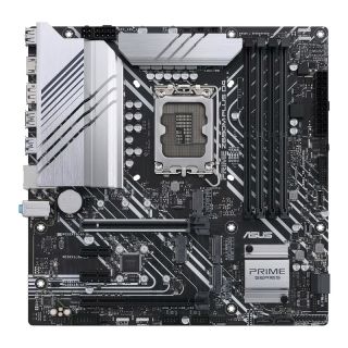 ASUS Prime Z690M Plus D4 Intel Socket LGA1700 mATX Motherboard | PCIe 5.0 M.2 | Intel WiFi 6, 1 GB Ethernet | HDMI | DisplayPort | Thunderbolt | SATA 6 Gbp/s | USB 3.2 Gen 2 | Aura Sync RGB Headers