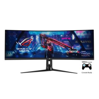 Asus ROG Strix XG49VQ Gaming | Curved Monitor | 49" Super Ultra-Wide | 3840 x 1080 Resolution | 144Hz Refresh Rate AMD FreeSync Premium Pro | VA Panel | Zero Frame Design | Wall Mount Enable | HDMI | Display Port | USB 3 | 4ms Response Time